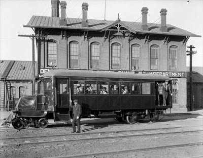 Mack railbus on trial at DundRGW Burnham Shops, 1926 by George Lytle Beam